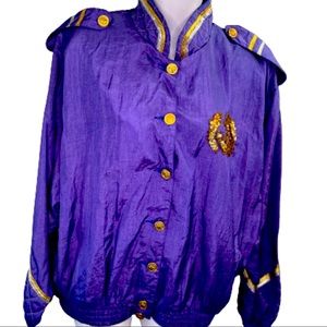 Vintage purple and gold retro windbreakers